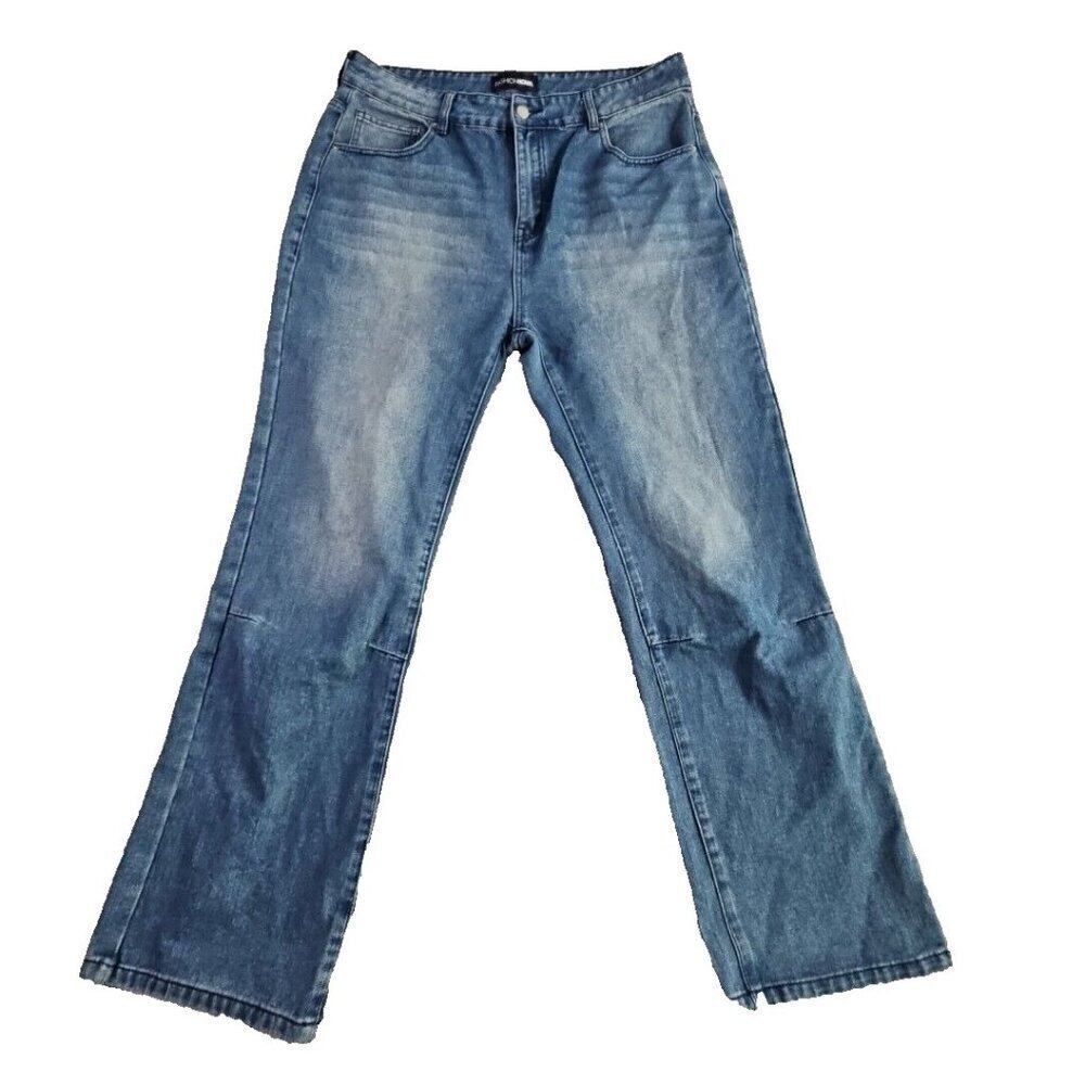 Fashion Nova Jeans Women's Size 14 (38x32) Med Wash Wide Leg Y2K Style YJDMY2K01